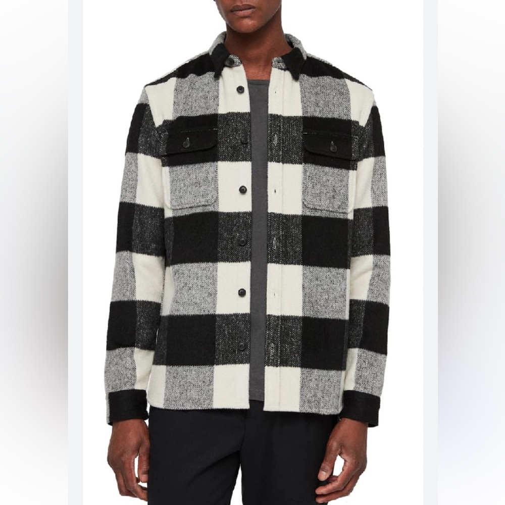 All Saints Monochrome Checkered Shirt